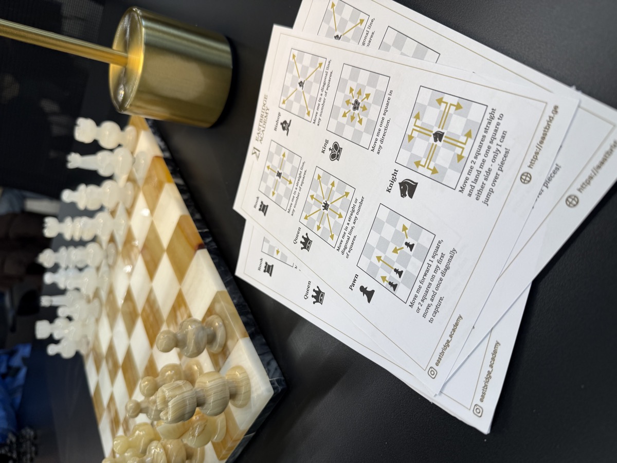 Chess pieces on a board