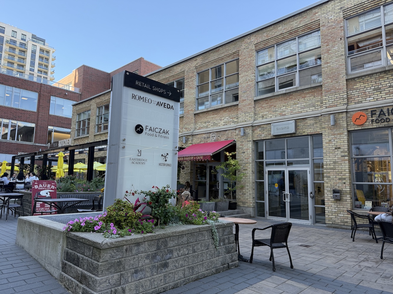 The Eastbridge courtyard at 187 King St S
